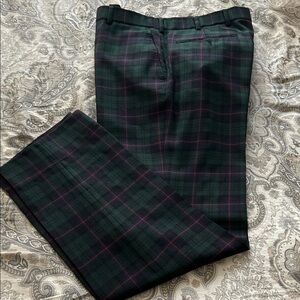 Plaid Trousers in Green, Red, and black by Brooks Brothers